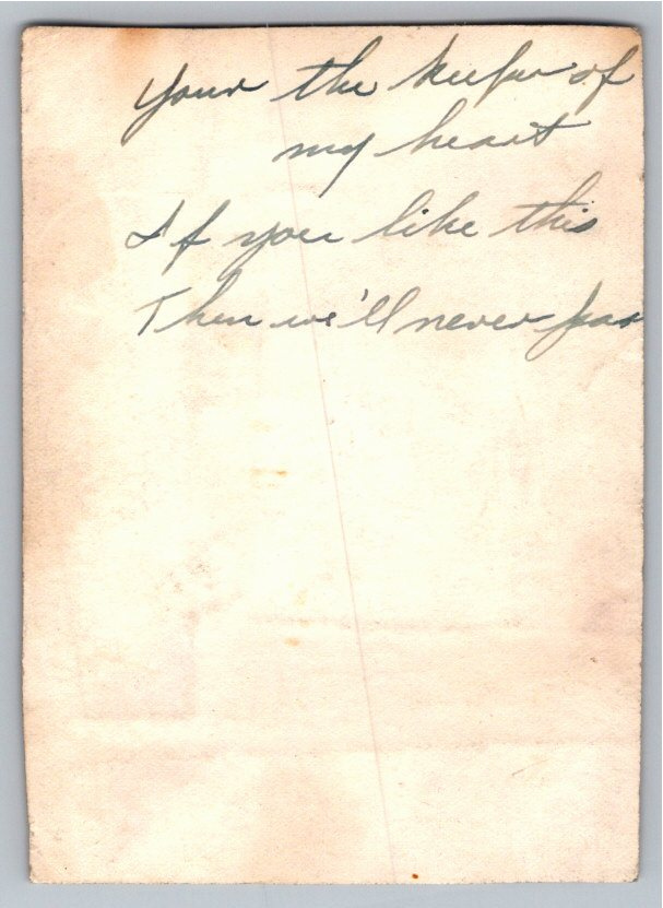 Vintage 1930s Photo Snapshot: Dapper Man & Romantic Love Letter - Back / Reverse View