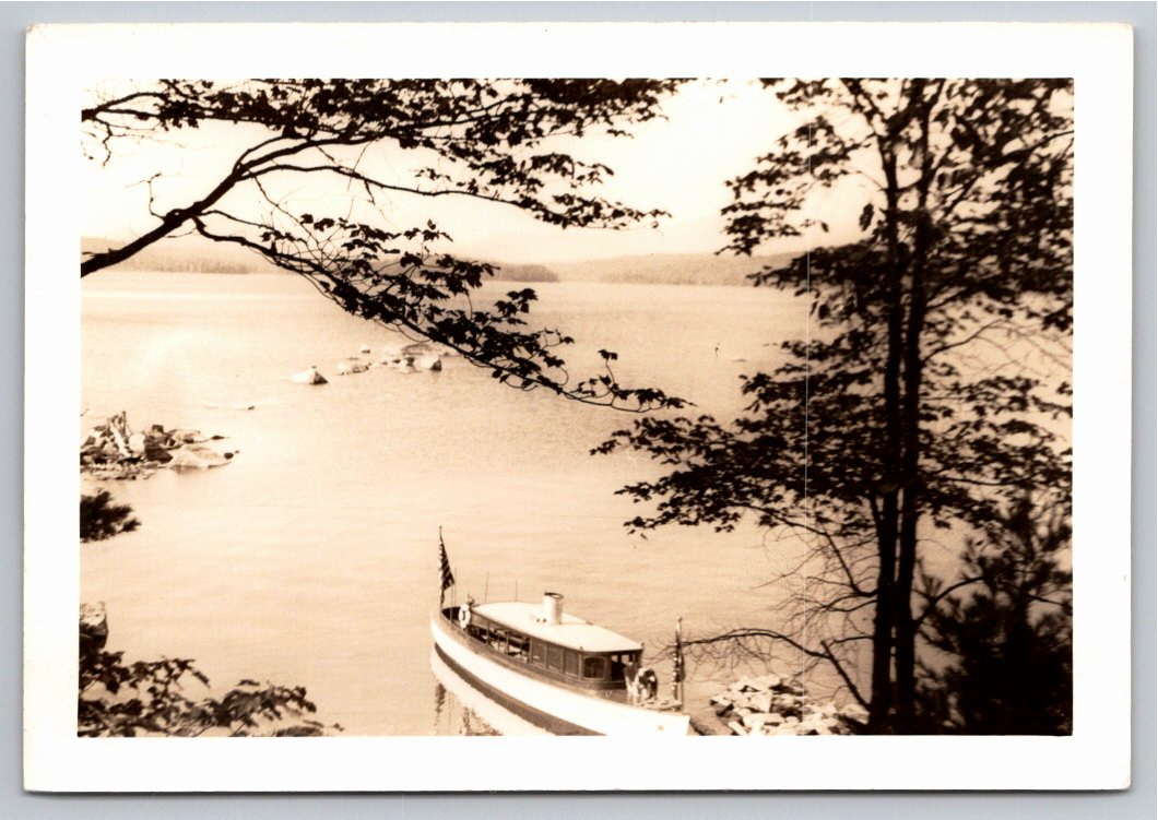 1940 Maine Steamboat Snapshot: Vintage Lake Passenger Launch
