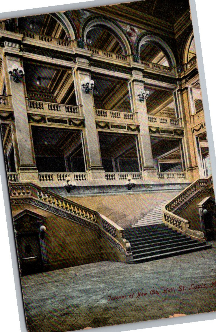 1907 St. Louis Missouri New City Hall Interior Antique Postcard