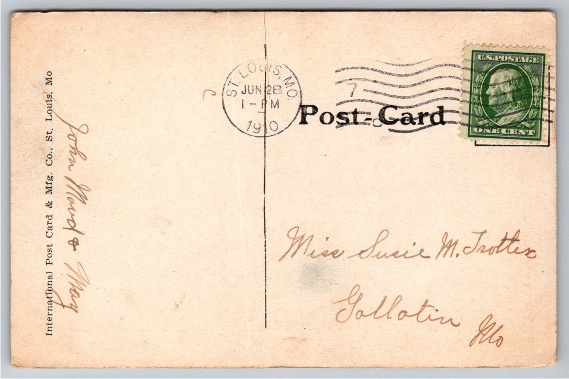 1910 Convent of the Visitation St. Louis Missouri Antique - Back / Reverse View