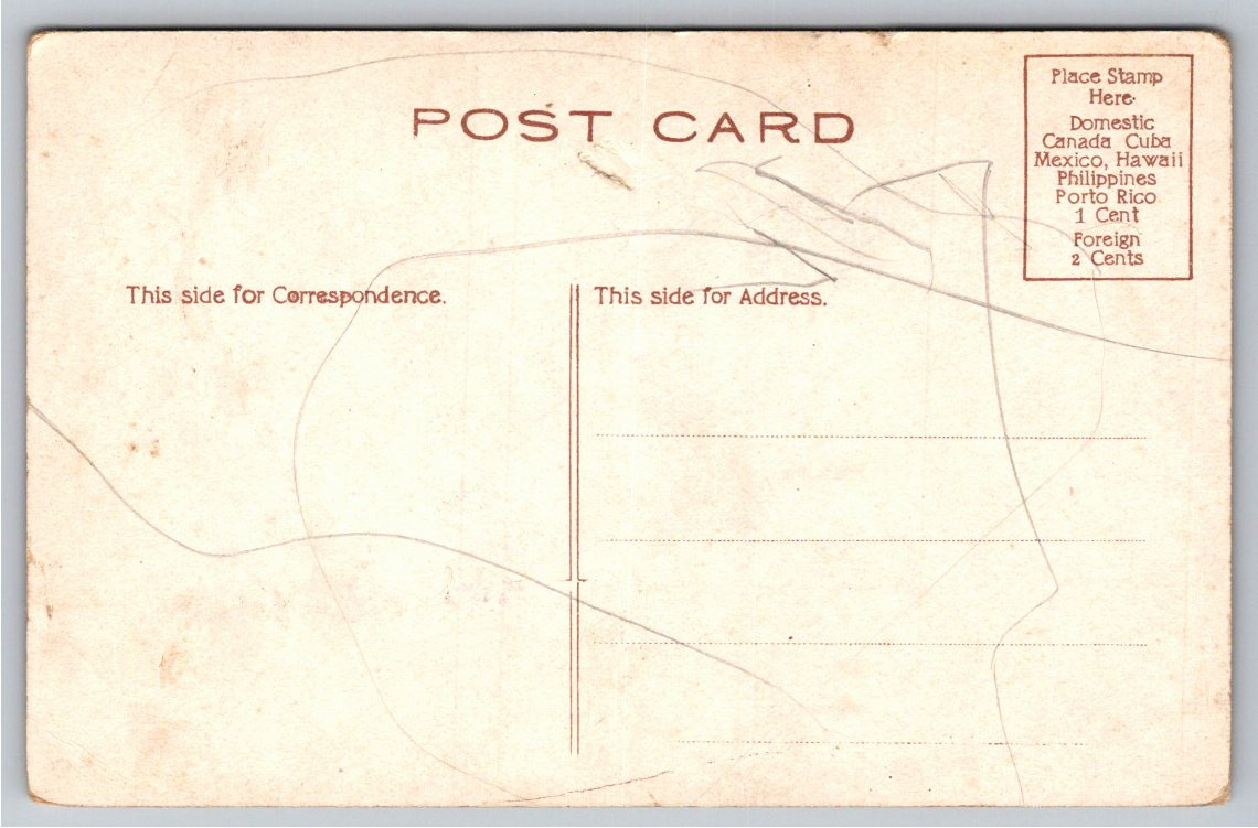 1907 Yellowstone National Park Postcard: Great Falls & Grand - Back / Reverse View