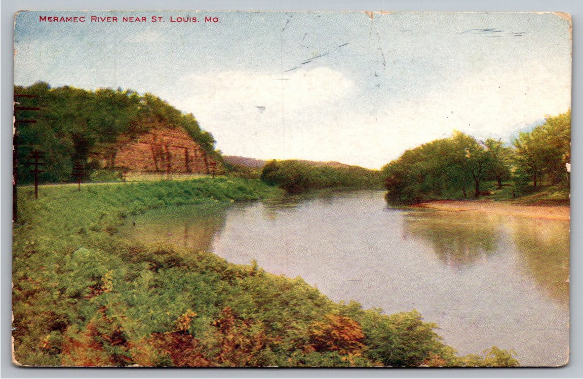 Antique 1909 Meramec River Bluff View St. Louis Missouri Postcard