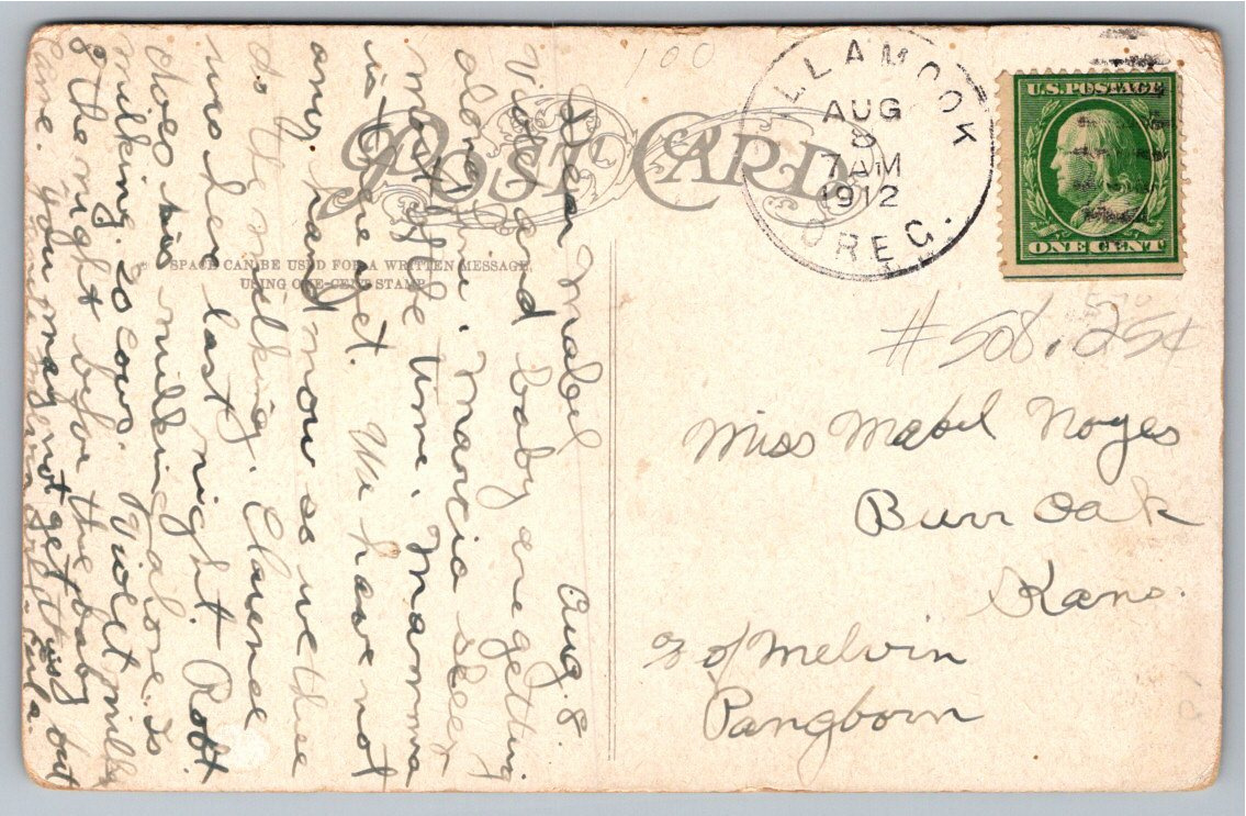 1912 Celilo Falls Columbia River Oregon Antique Divided Back - Back / Reverse View
