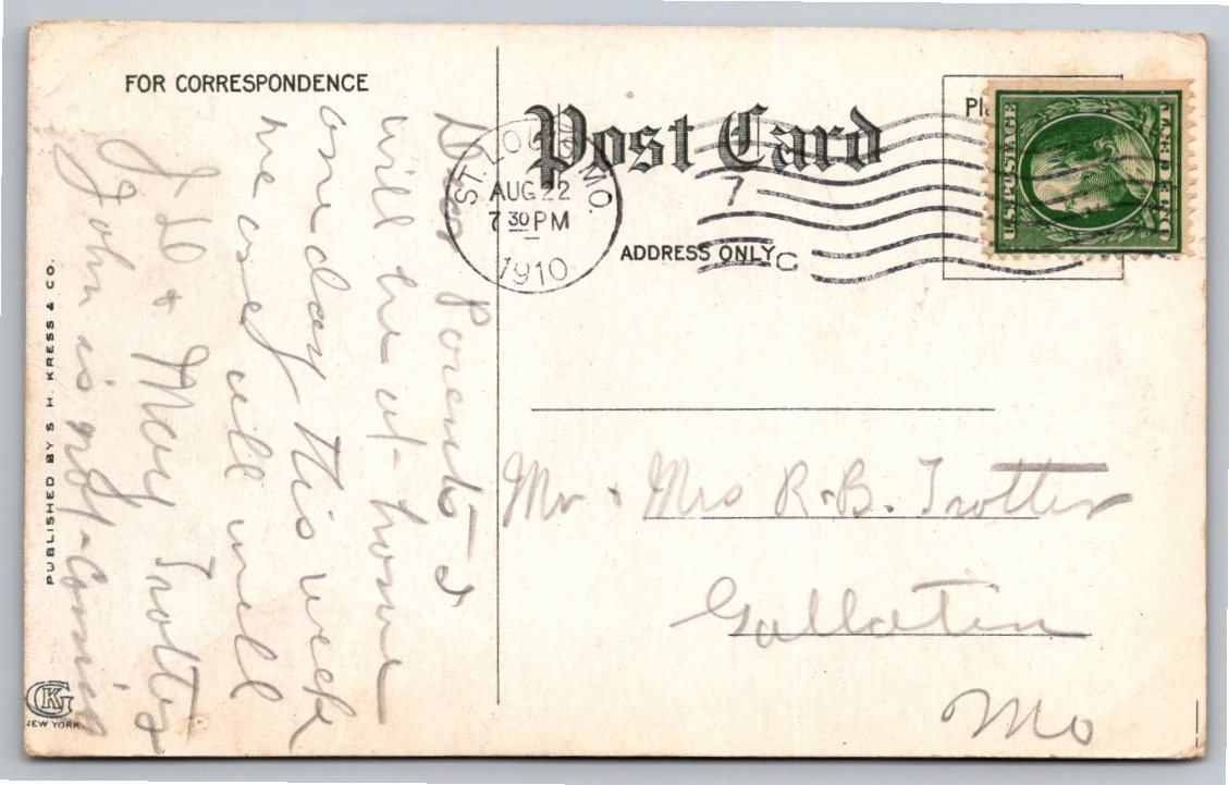 1910 Stevens Spring Postcard Hot Springs Government Reservation - Back / Reverse View