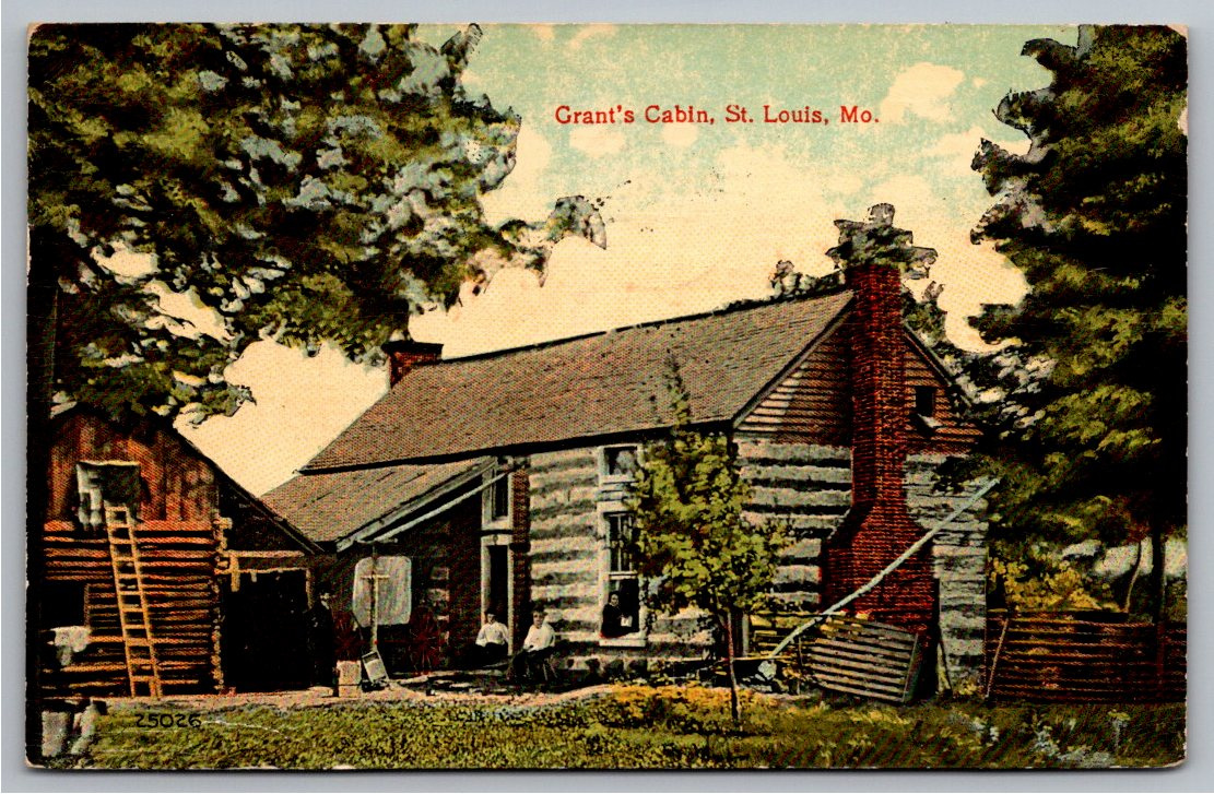 1913 Grant's Cabin Postcard: Historic St. Louis Missouri Home