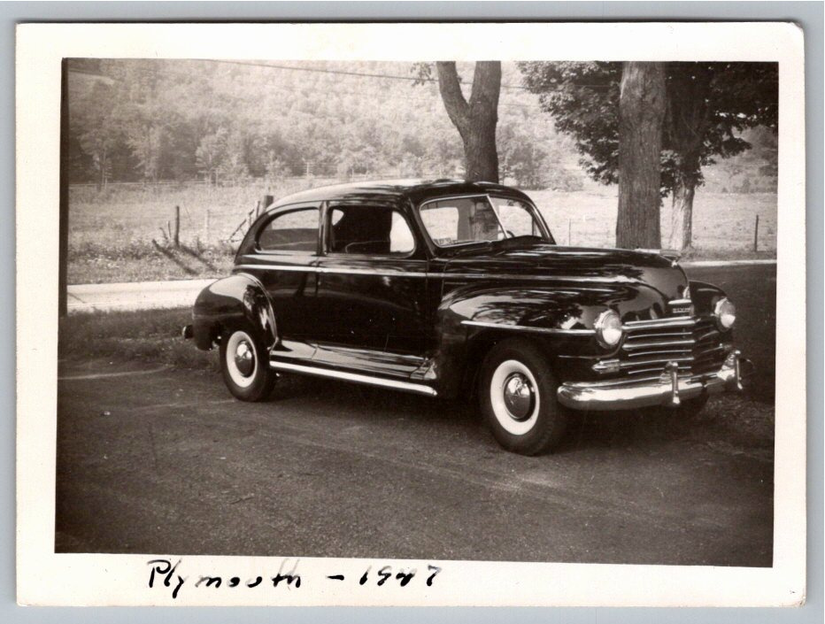 Original 1947 Plymouth Classic Car Vintage B&W Photograph