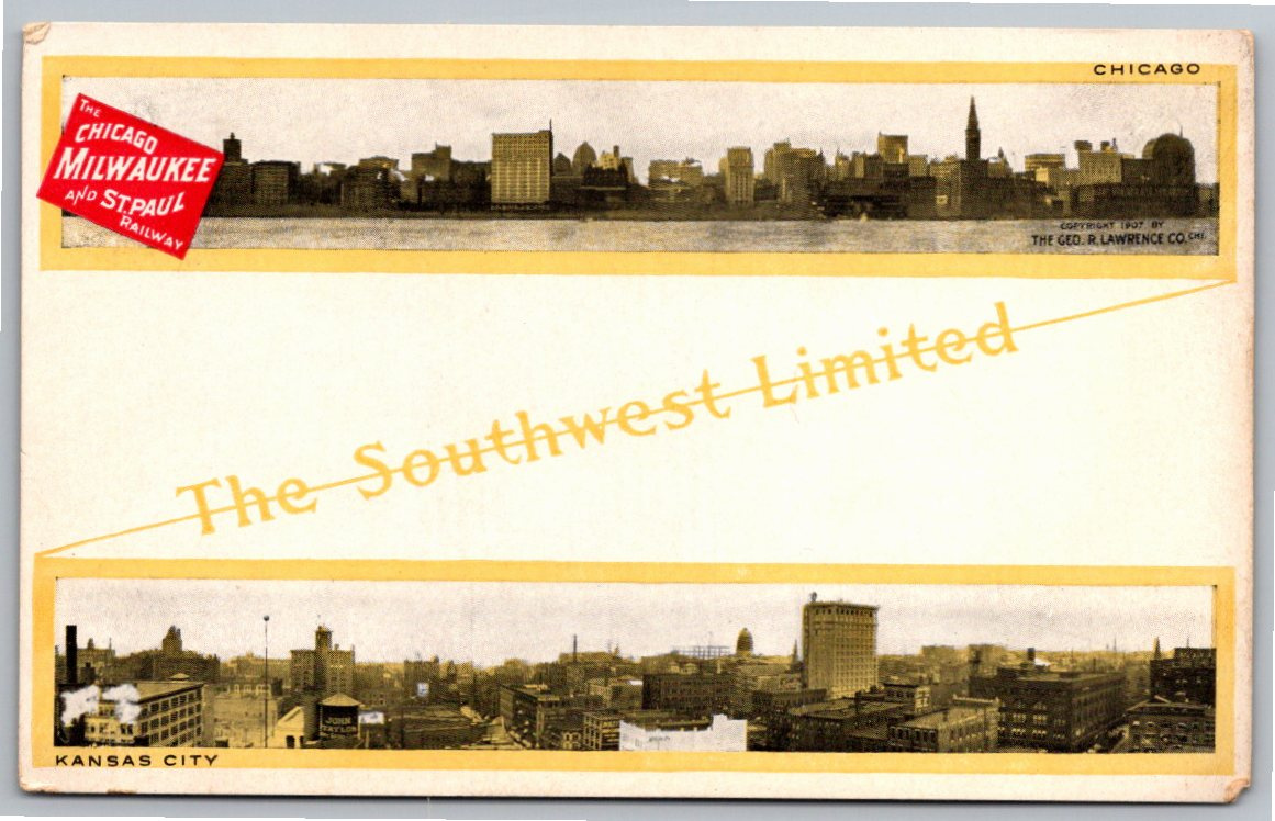 1907 Chicago Milwaukee & St. Paul Railway Postcard: Southwest