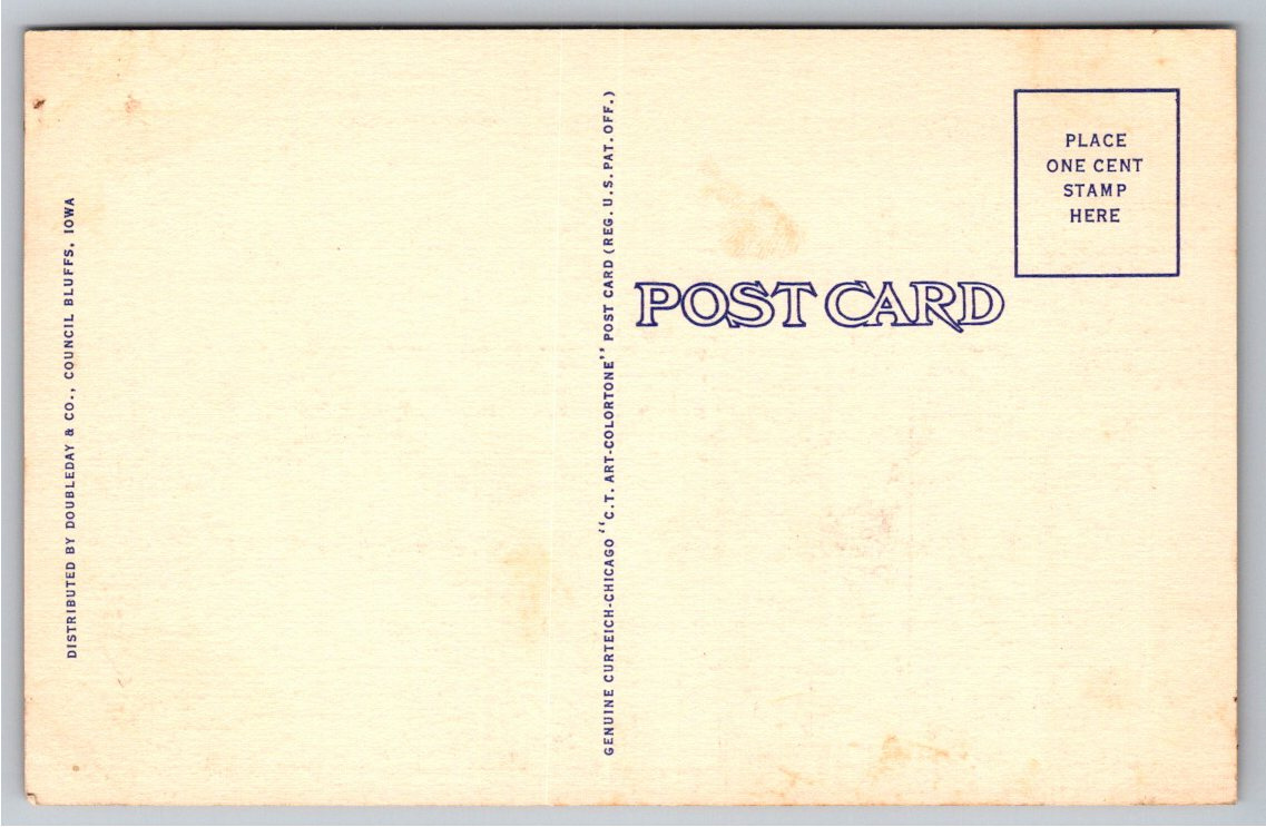1939 Mike Hastings Rodeo Bulldogging Linen Postcard Doubleday - Back / Reverse View