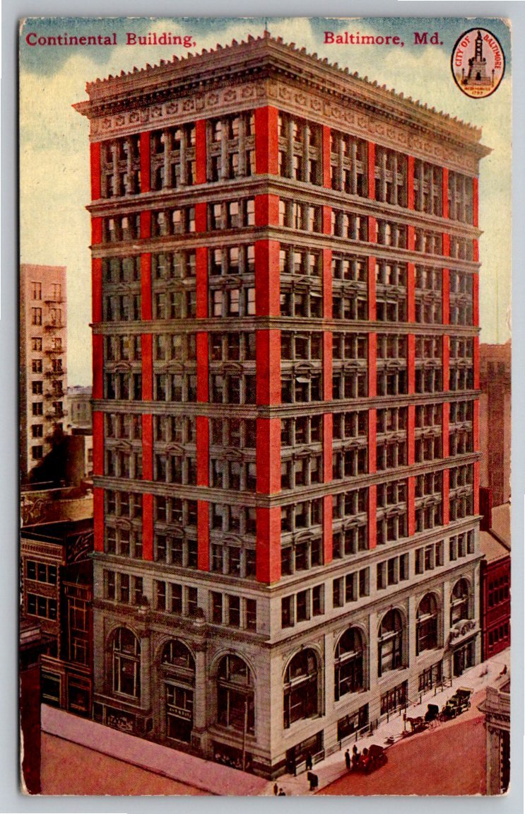 Vintage Continental Building Baltimore MD 1912 Postcard